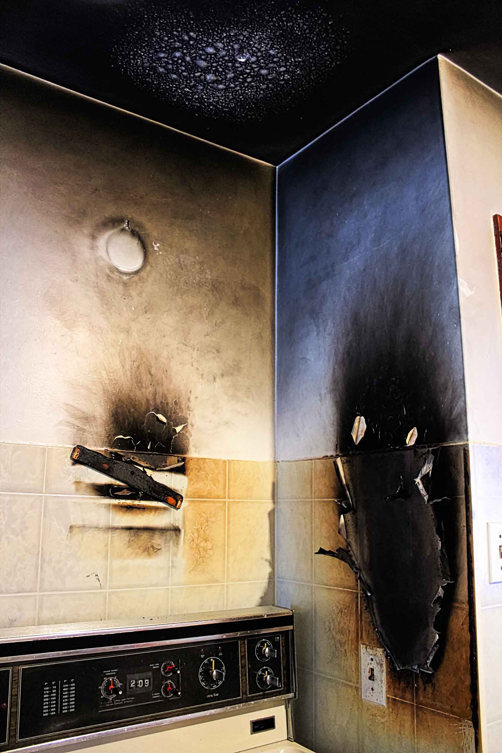 Fire Damage to Kitchen Fire Damage to Kitchen